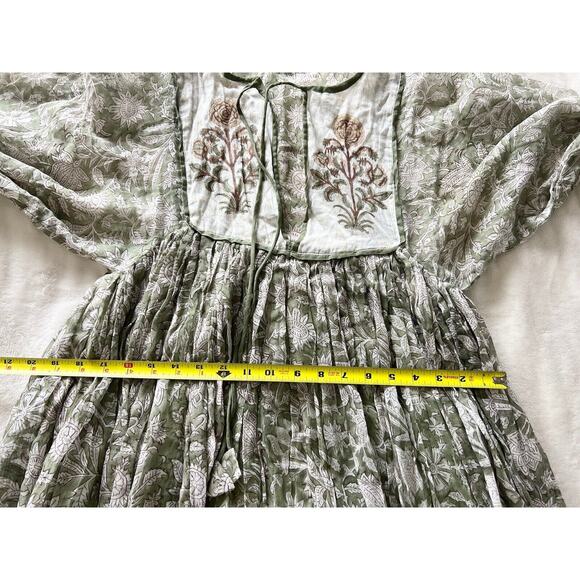 DAUGHTERS OF INDIA Diya Midi Dress in Pistacho Green Size XS - Picture 16 of 16